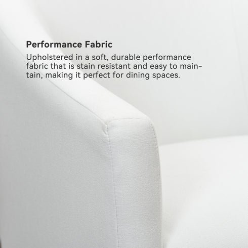 Rafa Performance Dining Chair with Casters - Covered Dining Chair | Dining Chairs with Arms | Kinwell Furniture | Performance Fabric Chairs